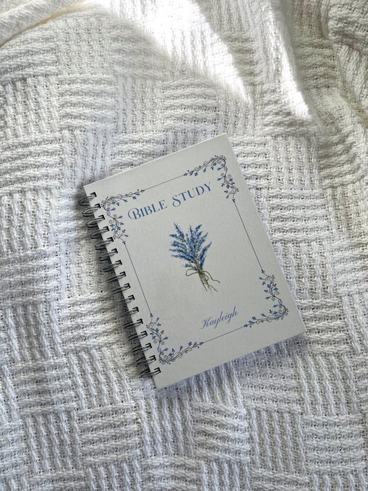 Personalised White & Blue Bible Study Journal with SOAP Method