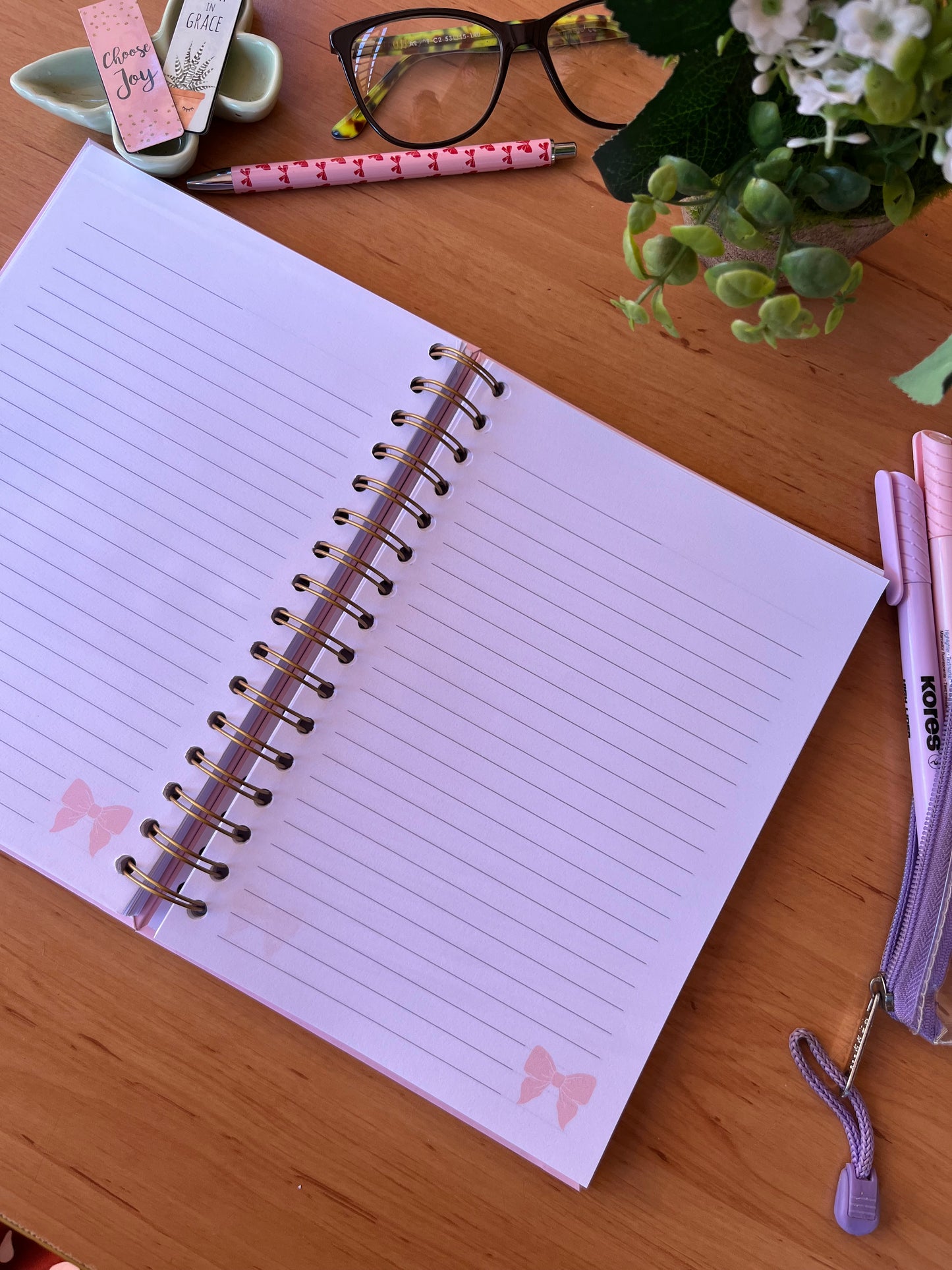 Bow-Pattern Lined Notebook