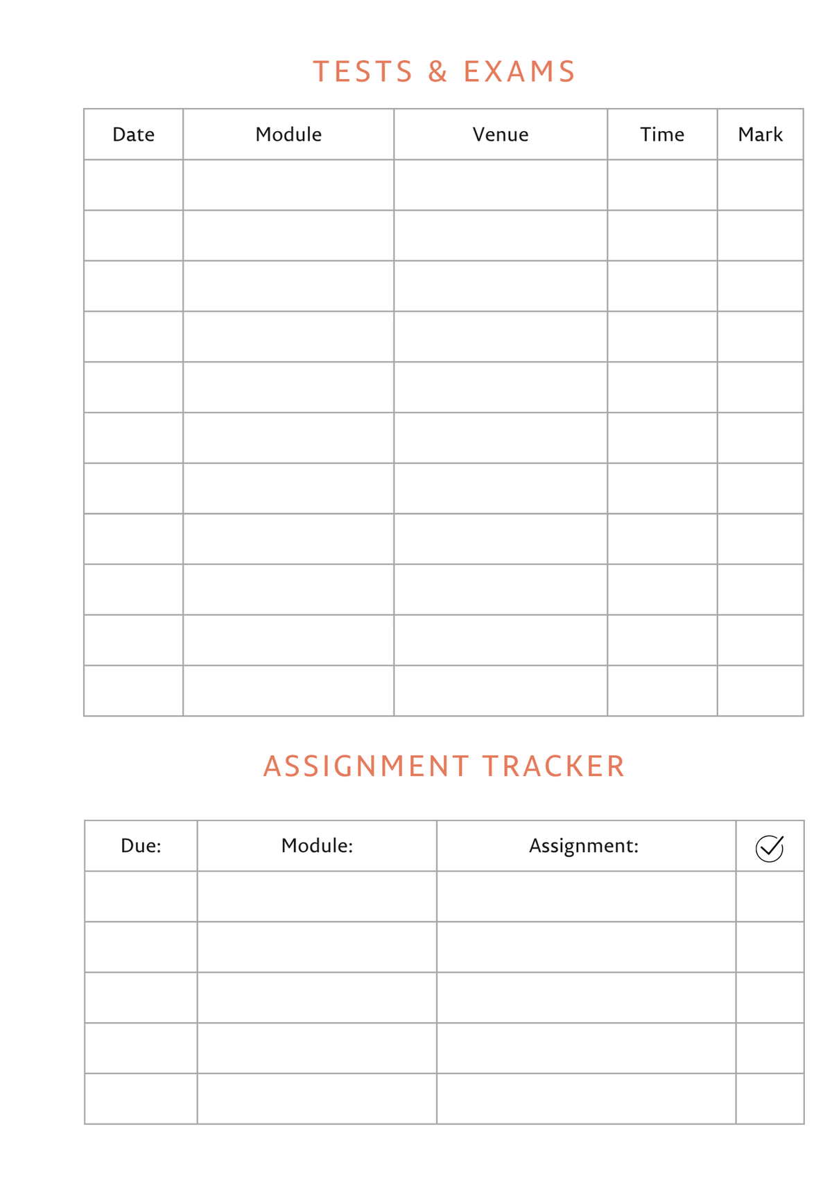 Coral Crush Varsity Academic Planner