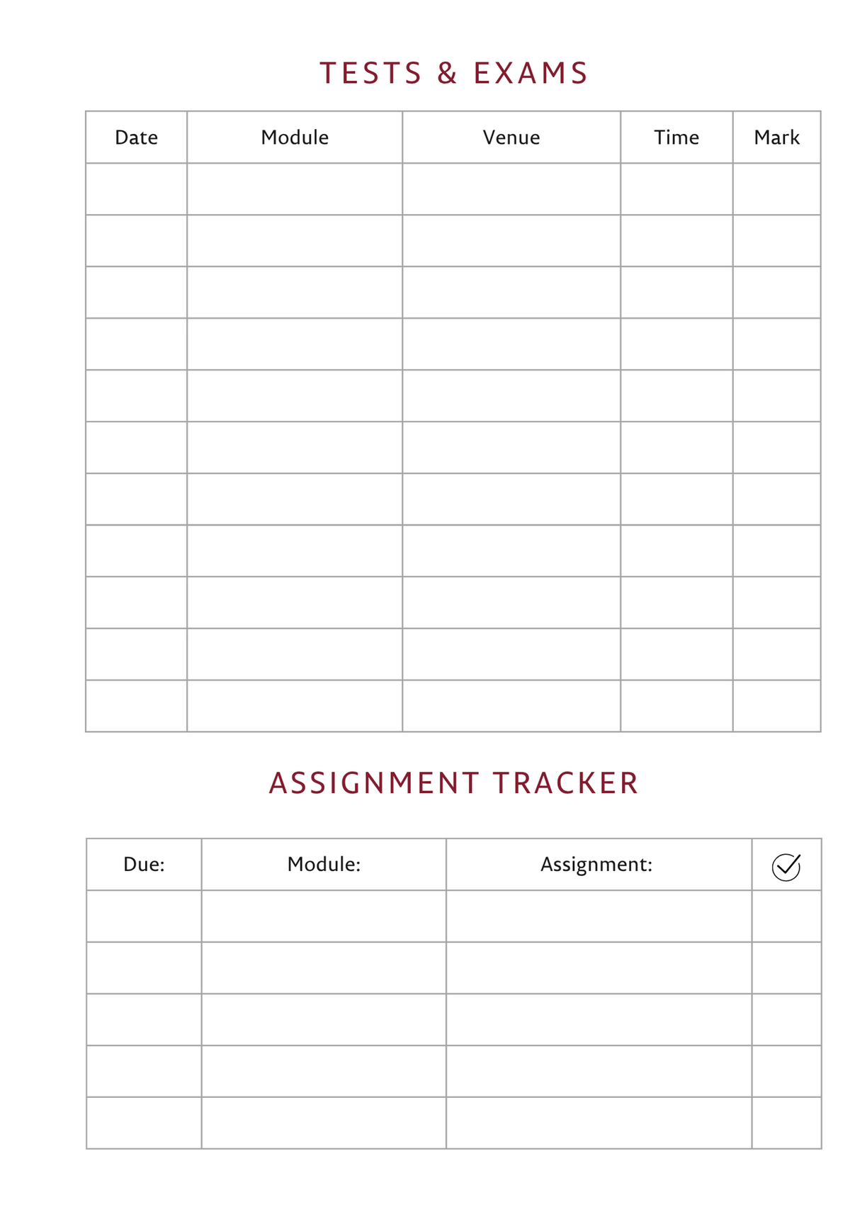 Burgundy Bliss Student Survival Kit