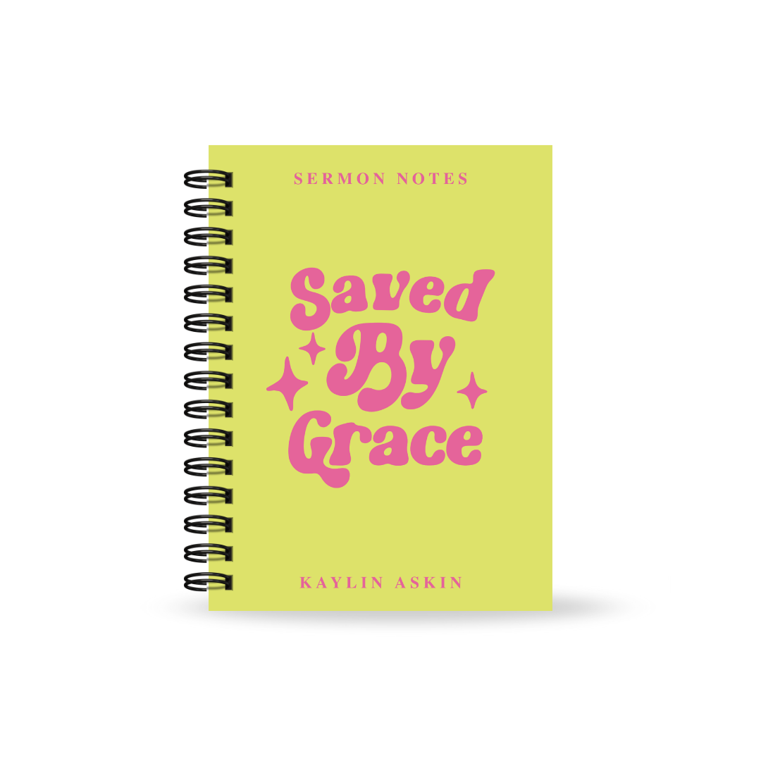 Saved By Grace Sermon Notebook (Multiple Colours)