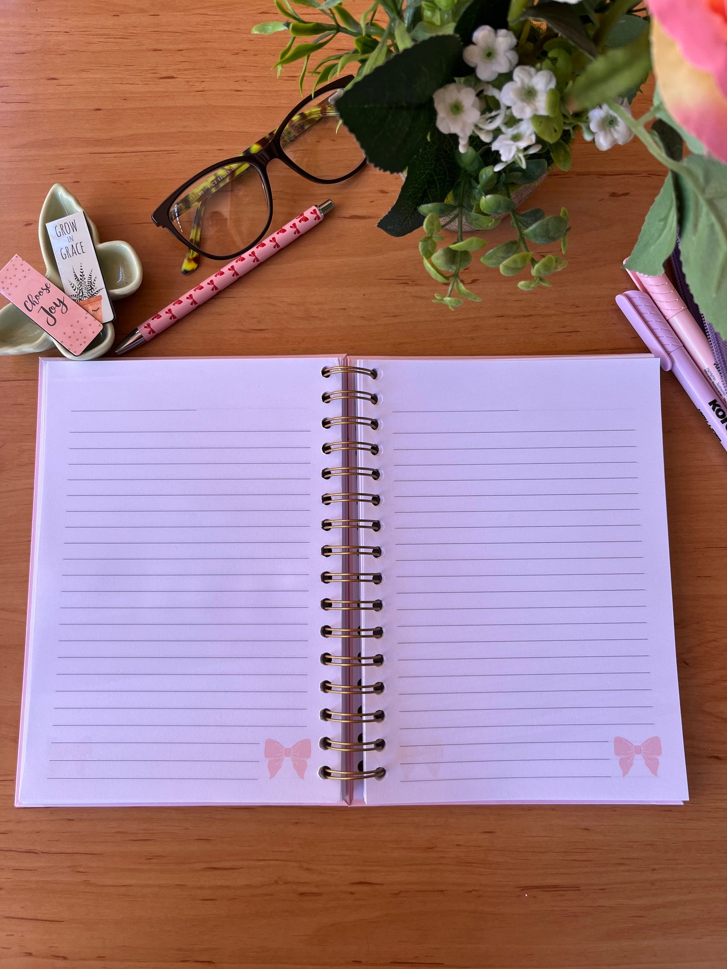 Bow-Pattern Lined Notebook
