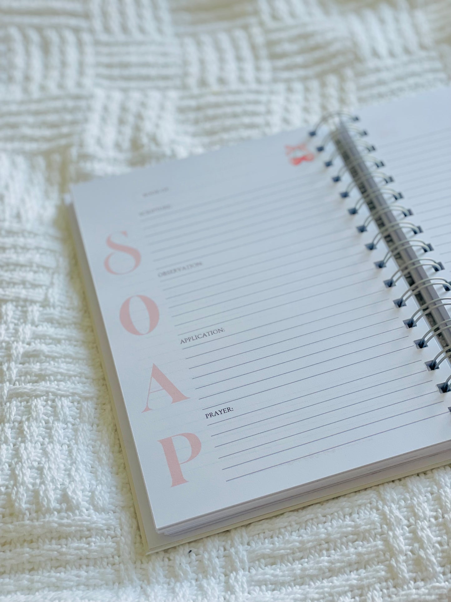 Customisable wire-bound Christian Bible Study Journal with the SOAP Method