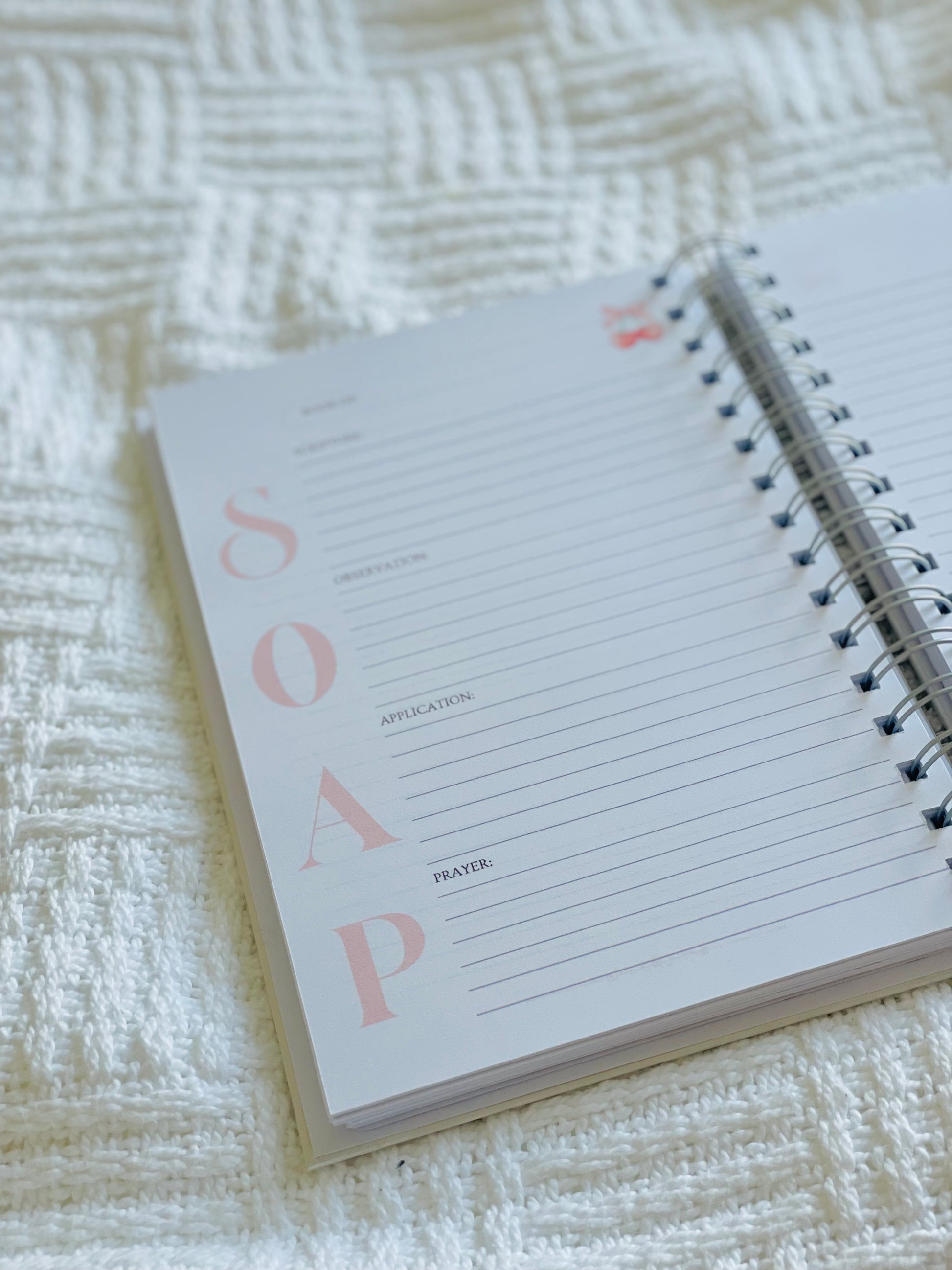 Customisable wire-bound Christian Bible Study Journal with the SOAP Method