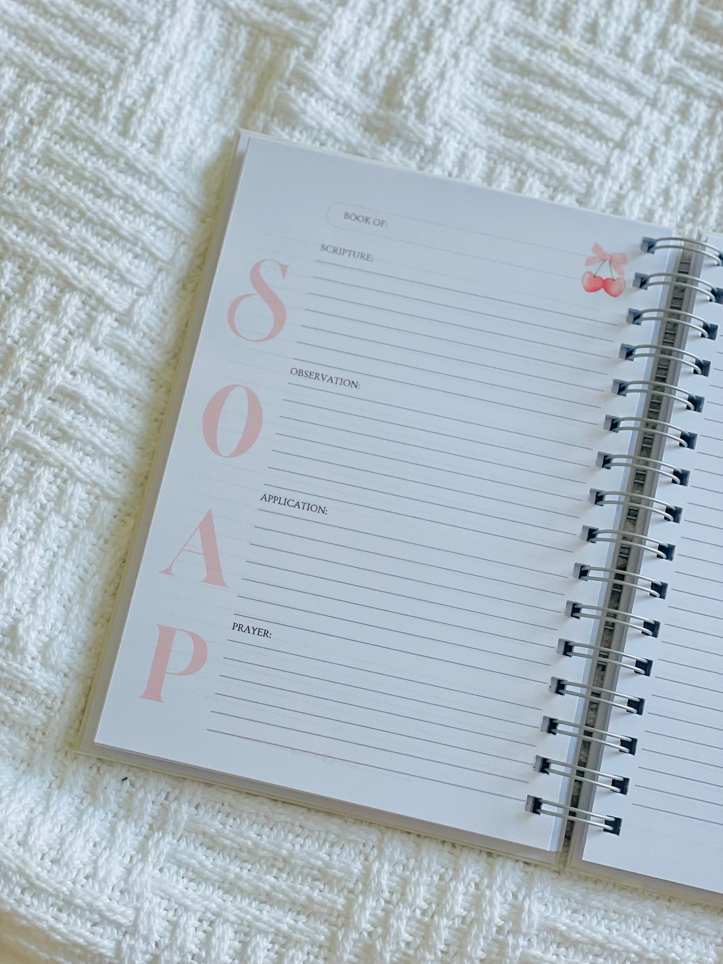 Customisable wire-bound Christian Bible Study Journal with the SOAP Method