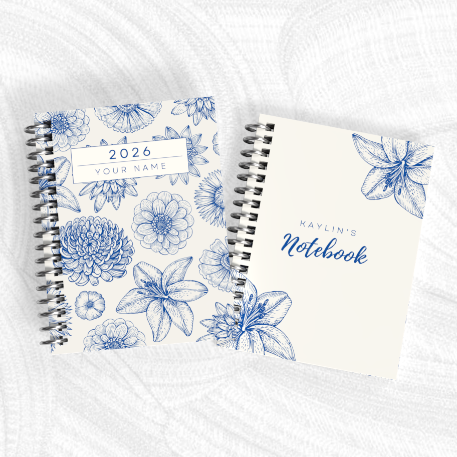 Floral Diary + Notebook Bundle (Different Floral Patterns)
