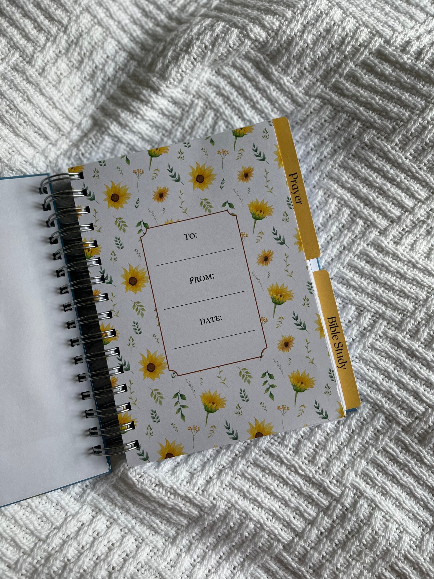 Personalised Sunflower Prayer & Bible Study Journal in One