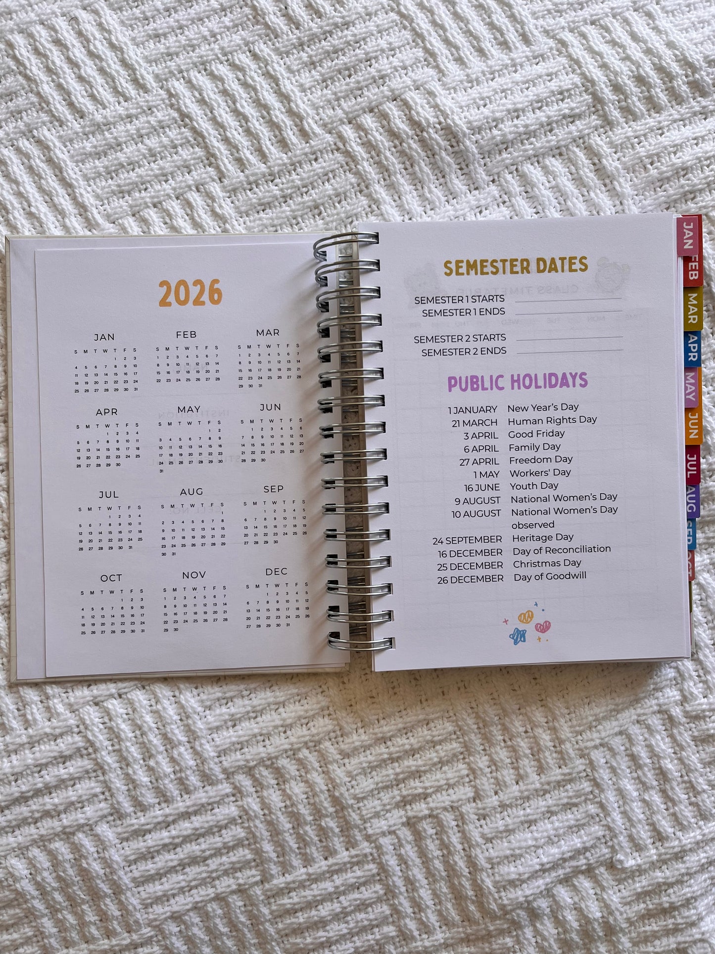 Cute & Colourful Varsity Academic Planner