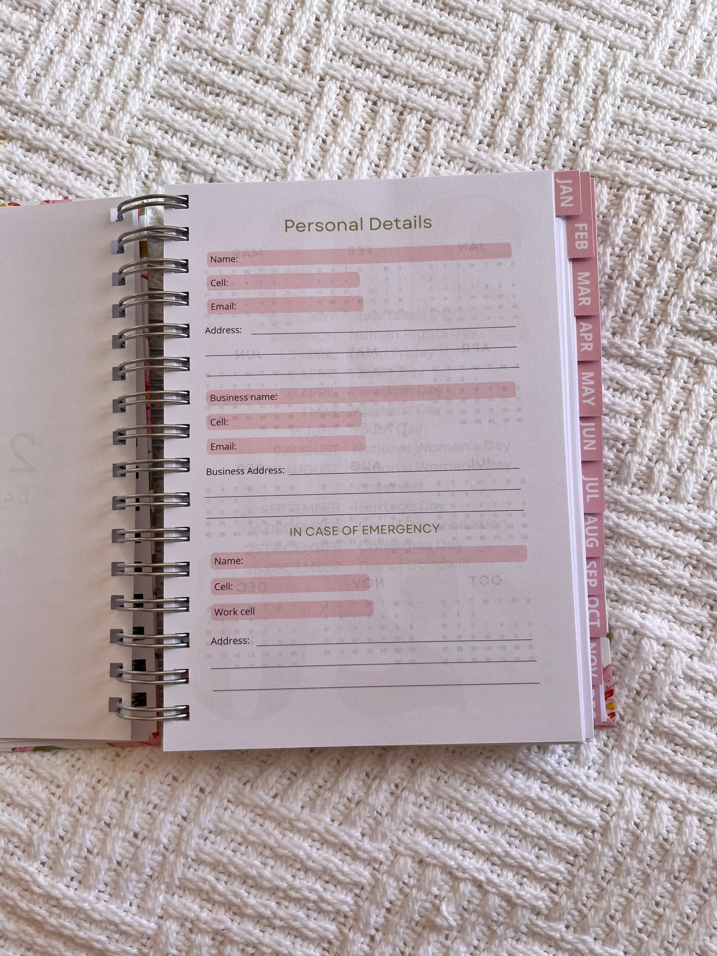 Personalised Floral 2026 Undated Diaries (Different Floral Patterns)