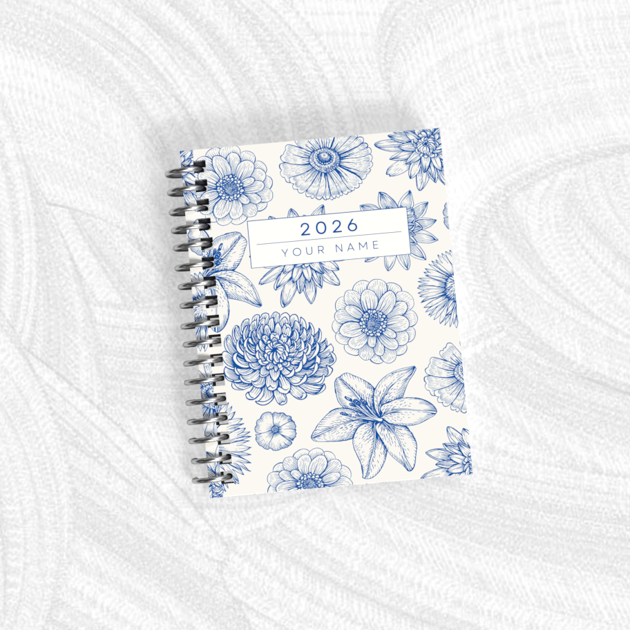 Personalised Floral 2026 Undated Diaries (Different Floral Patterns)