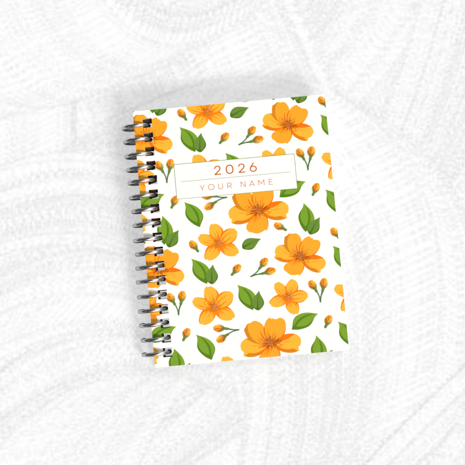 Personalised Floral 2026 Undated Diaries (Different Floral Patterns)