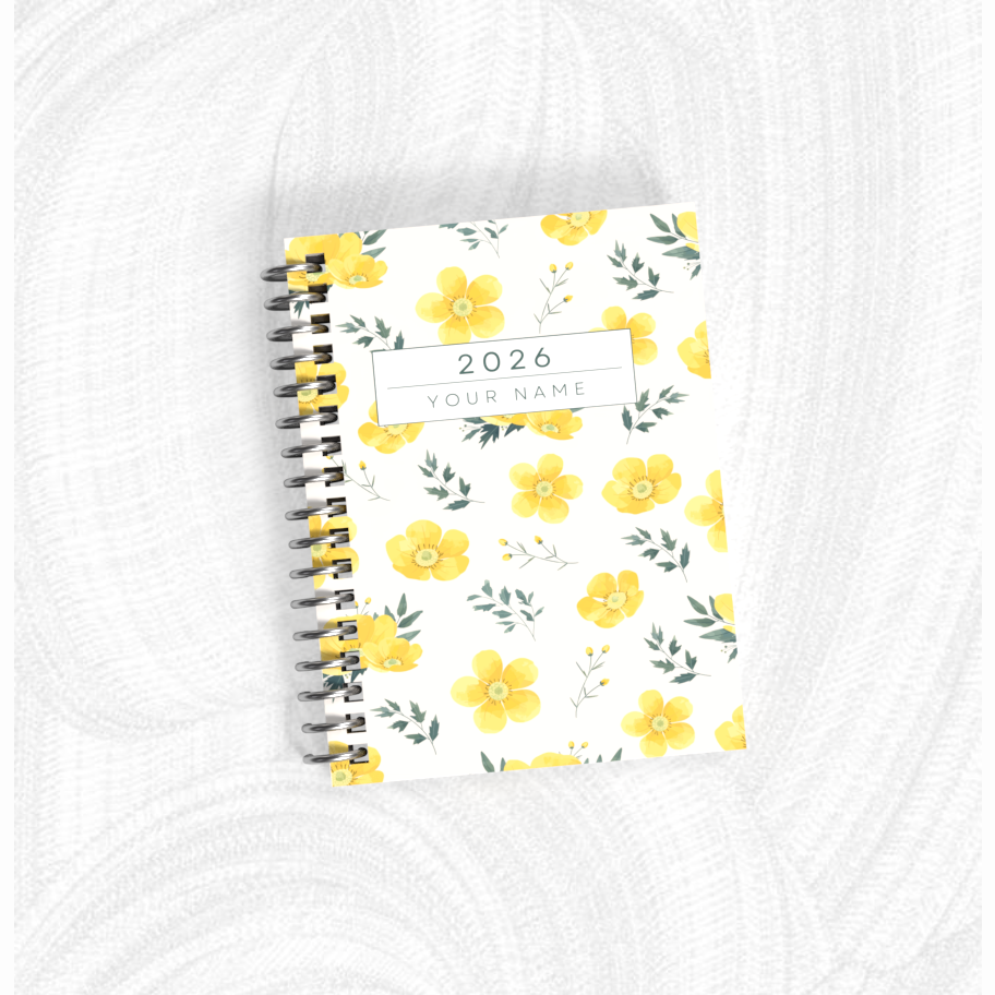 Personalised Floral 2026 Undated Diaries (Different Floral Patterns)