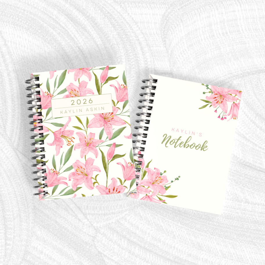 Personalised Floral 2026 Undated Diaries (Different Floral Patterns)