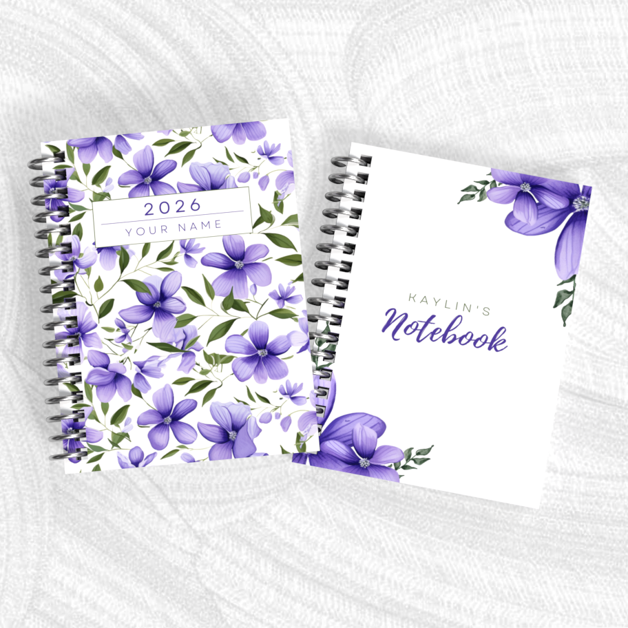 Floral Diary + Notebook Bundle (Different Floral Patterns)