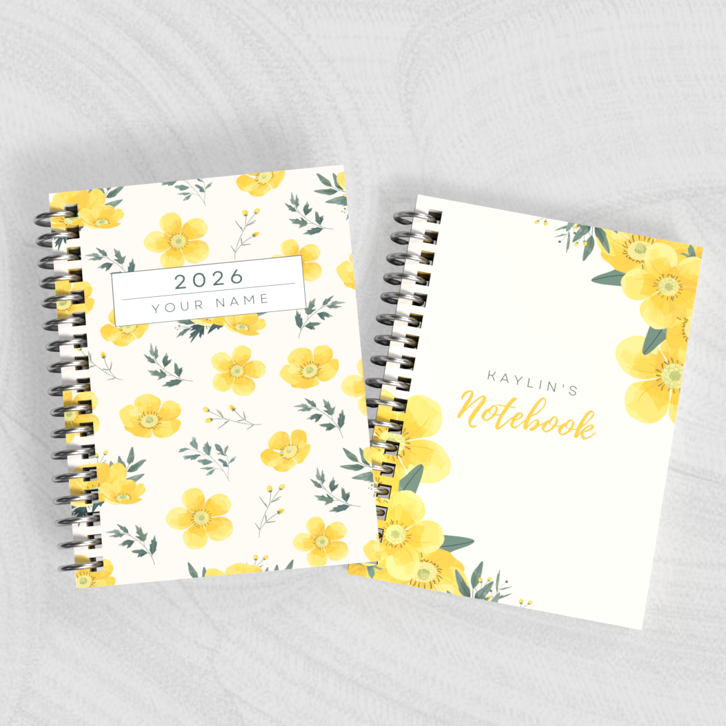 Floral Diary + Notebook Bundle (Different Floral Patterns)