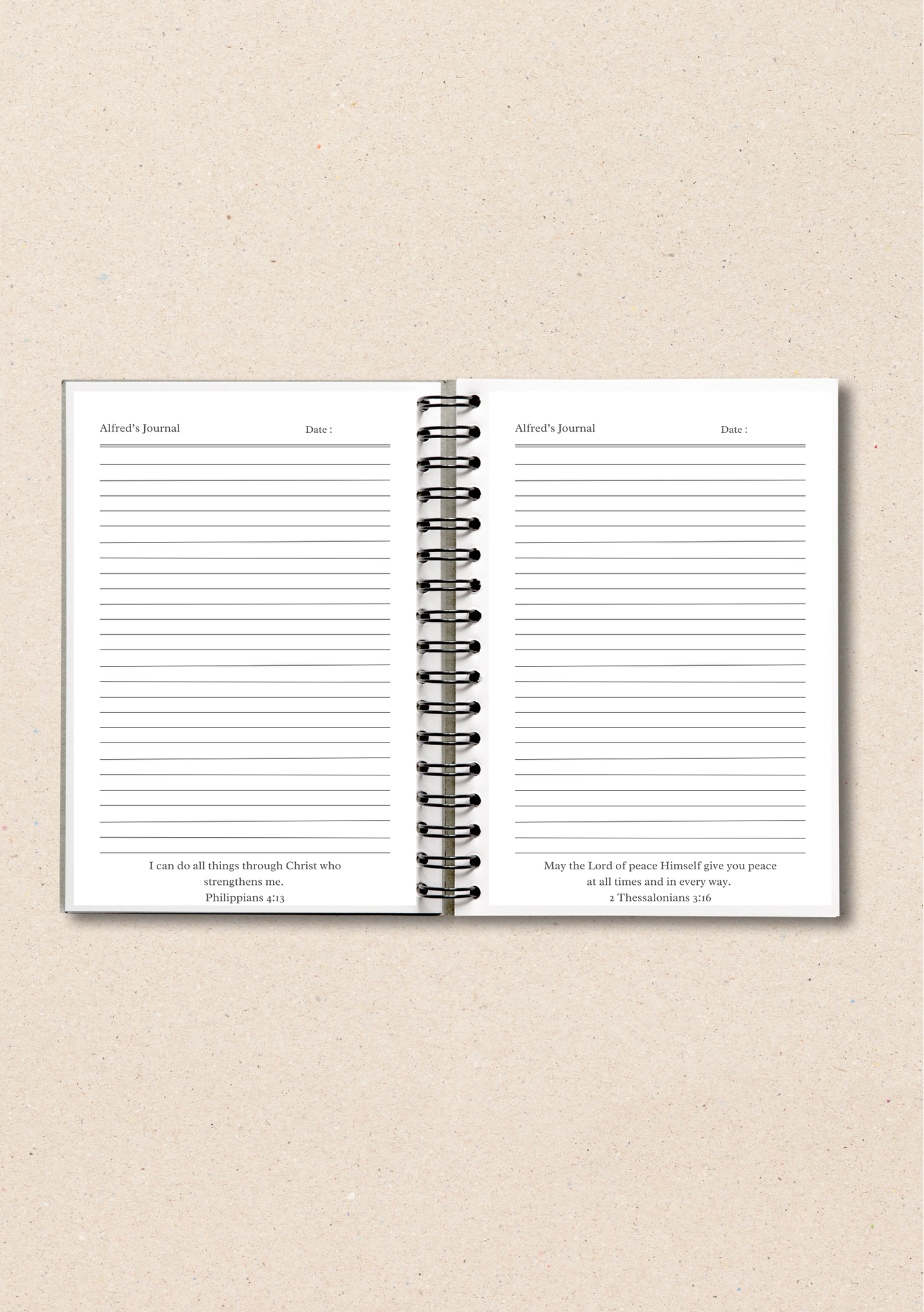 Customisable Daily Journal with Personalised Pages & Footnotes