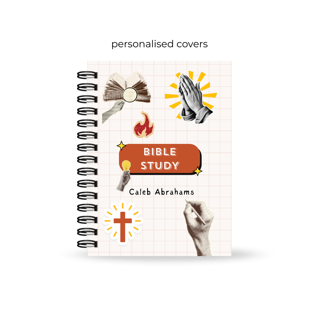 Christian Bible Study Journal with a personalised cover for Teenage boys between ages 12 and 16. 